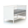 Lit bébé WEBABY à panneaux - Fixes - Blanc - Hêtre massif et panneaux de fibres haute densité.