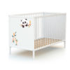 WEBABY cot with panels and panda design - Fixed-side cots - White with panda design - Solid beech and high-density fibreboard.