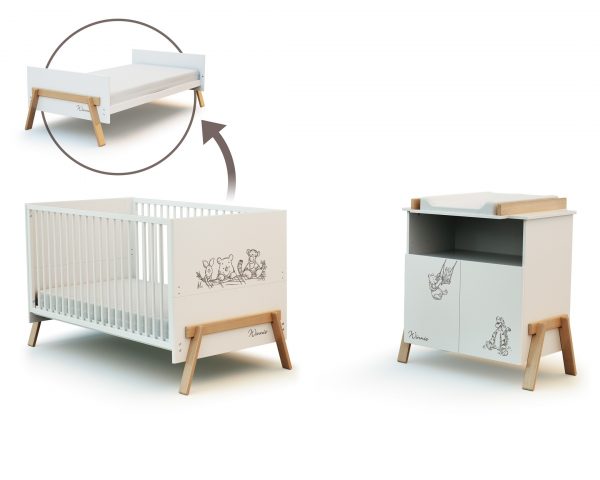 CANAILLE Large Winnie-the-Pooh Set - Canaille Winnie - White and Beech - Solid beech, varnished high-density fibreboard and melamine particleboard.
