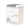 WEBABY Fox Changing Chest - with drawers - White with fox design - Melamine particleboard