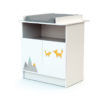 WEBABY Fox Changing Table - with doors - White with fox design - Melamine particleboard