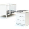 Duo WEBABY 3 tiroirs - à tiroirs - Blanc - Panneaux de fibres haute densité laqués, panneaux de particules agglomérées mélaminés et hêtre massif.