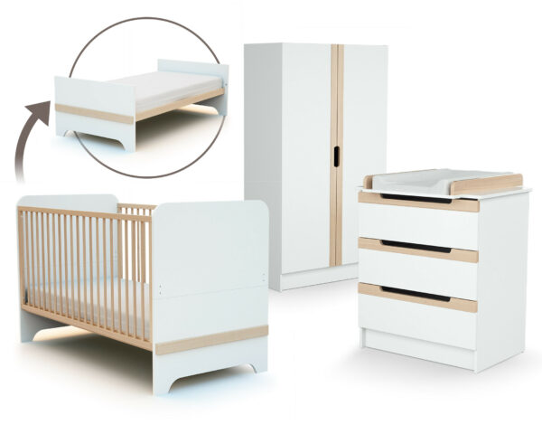 CARROUSEL large nursery set 3 drawers - CARROUSEL - Solid beech and melamine particleboard.