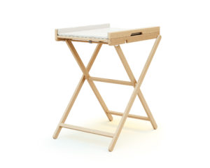 ESSENTIEL Folding Varnished Beech Changing Table - Folding or Wall-Mounted Tables - Clear-lacquered Beech - Solid beech and melamine particleboard.