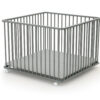 WEBABY Large Folding Grey Playpen - Folding playpens - Grey - Solid beech, PVC and particleboard.