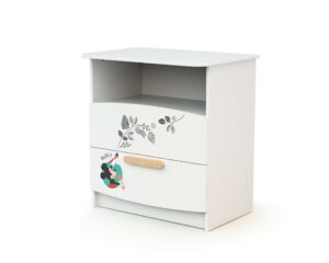 DISNEY Doodle Zoo Mickey Mouse Changing Chest - with doors - White and Beech - Solid beech and melamine particleboard.