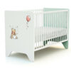 DISNEY Exploring Winnie white and aqua cot - Exploring - White and Light Green - Varnished solid beech and high-density fibreboard.